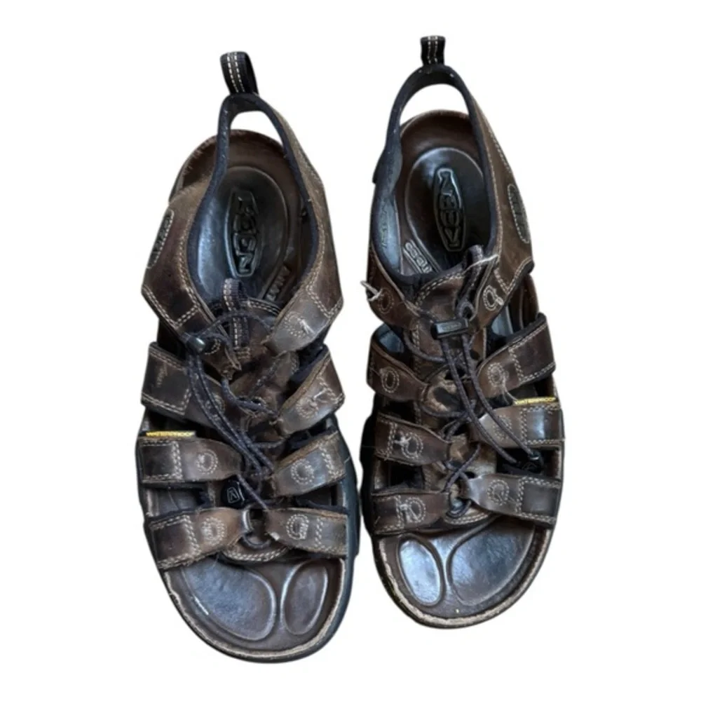 Keen Daytona Brown Leather Waterproof‎ Sport Sandals Shoes Men's Size: 12